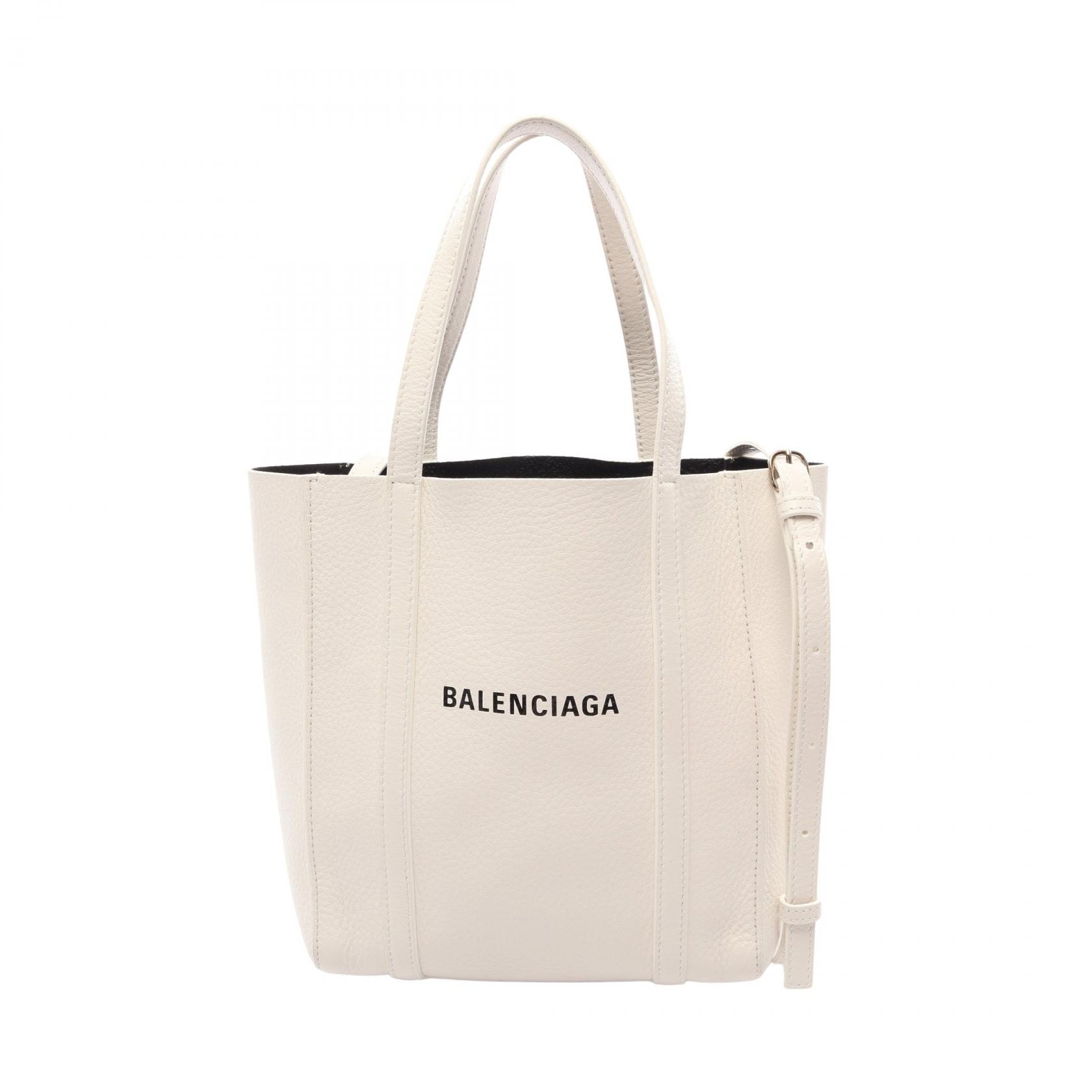 バレンシアガ BALENCIAGA EVERYDAY XXS エブリデイ 2WAY トートバッグ バッグ レザー レディース ホワイト系 551815 【中古】