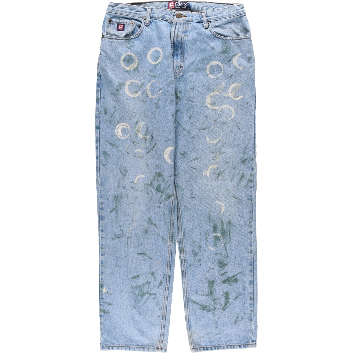 古着 ラルフローレン Ralph Lauren CHAPS チャップス ペイント ストレートデニムパンツ メンズw34相当/eaa640480