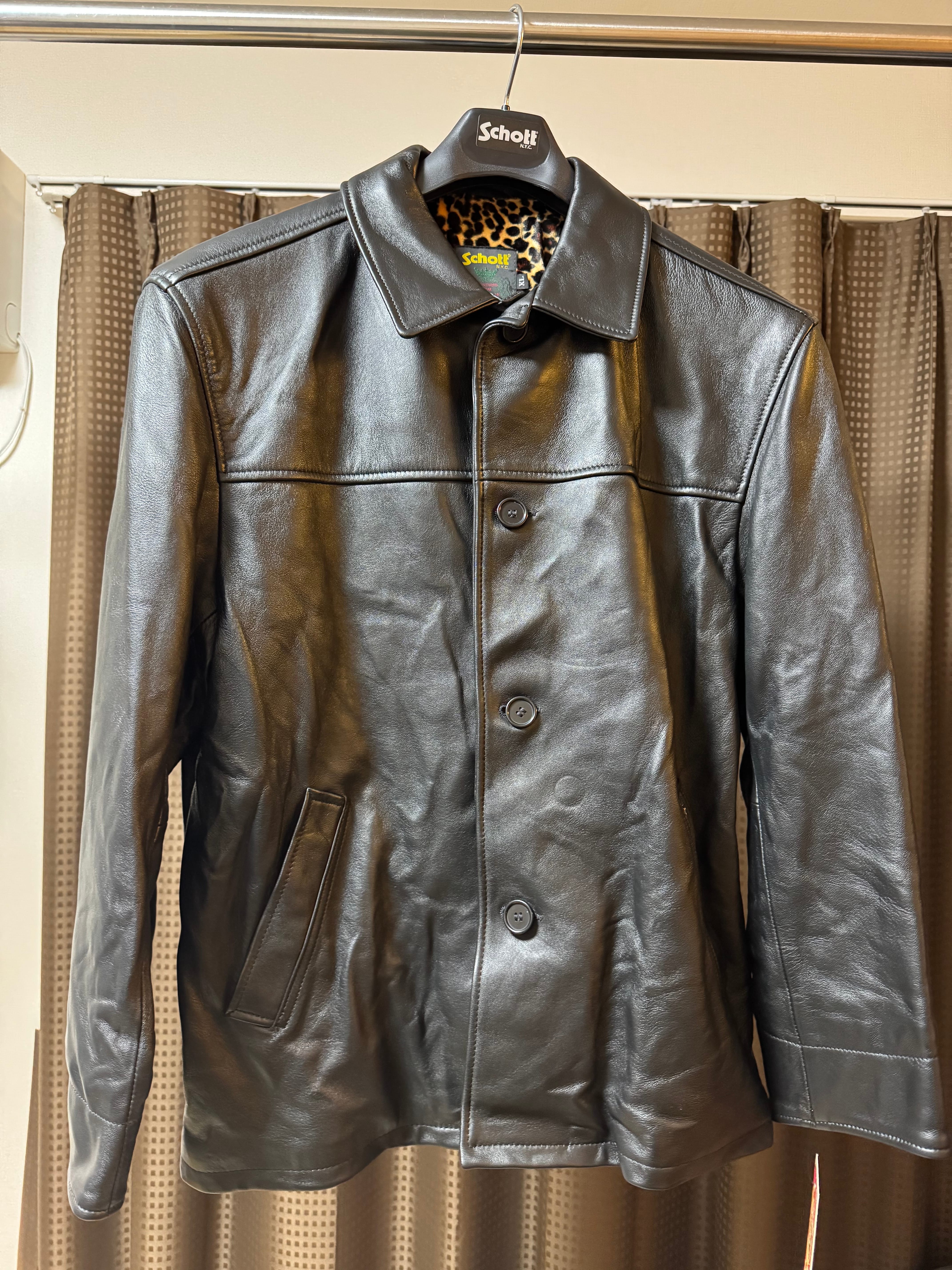 Supreme x Schott Leather Car Coat "Black"