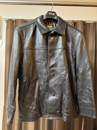 Supreme x Schott Leather Car Coat "Black"