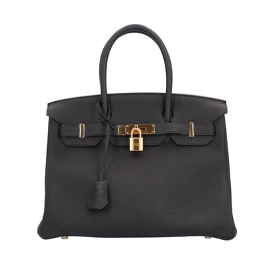 エルメス バーキン30 ハンドバッグ レザー ブラック レディース HERMES 中古
