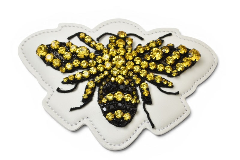 GUCCI グッチ ビー パッチ ハチ モチーフ カスタマイズ ワッペン レザー ホワイト シューズ用 アクセサリー 479824【中古】