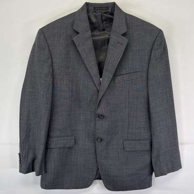 古着 ローレンラルフローレン LaurenRalphLauren テーラードジャケット スーツ ブレザー 2ボタン ウール 38S グレー メンズ