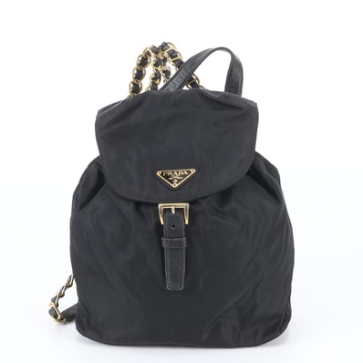 ■美品 プラダ テスート ナイロントライアングルロゴ チェーン