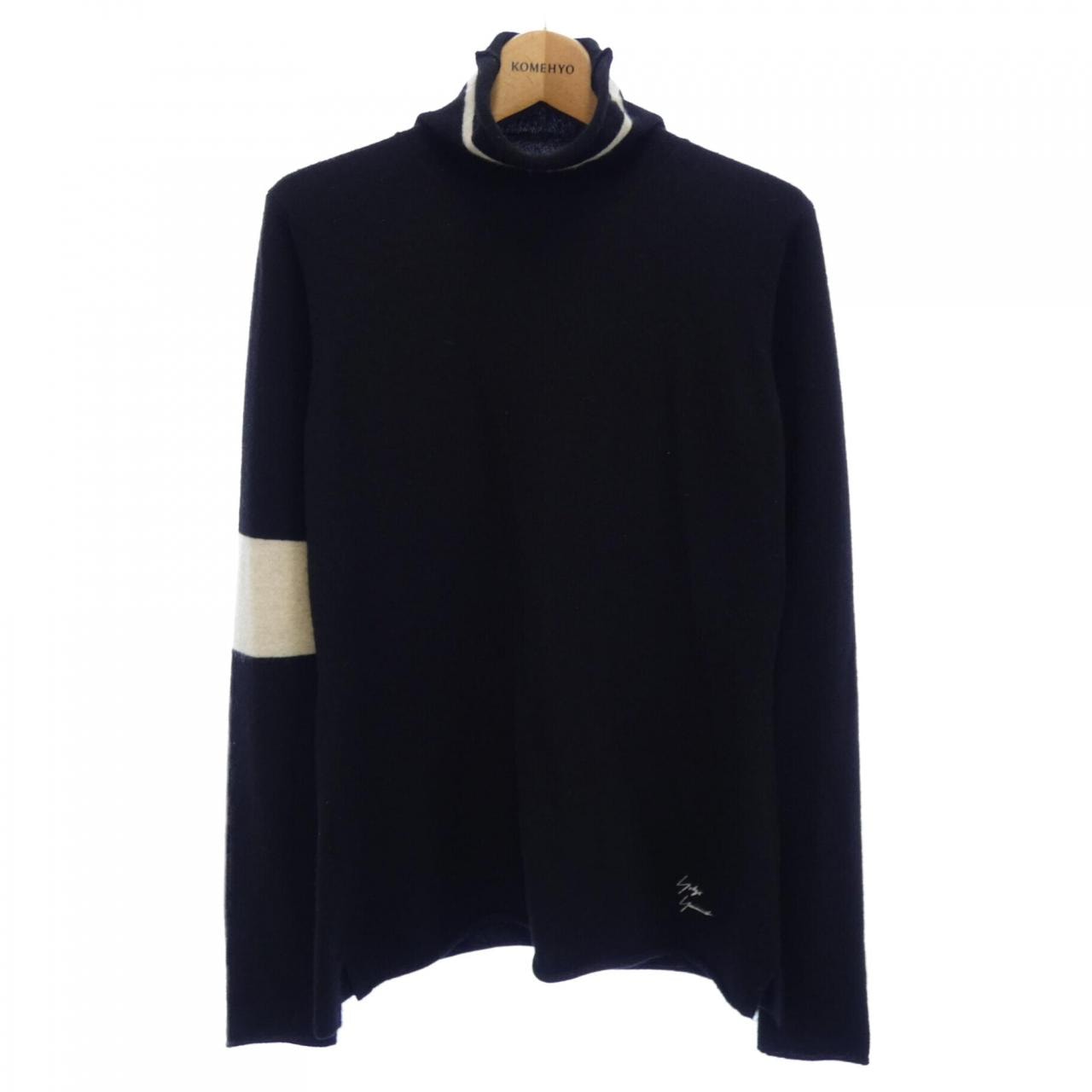 C (やや傷や汚れあり)】Y's ワイズ 長袖 変形 ニットカーディガン 3 黒