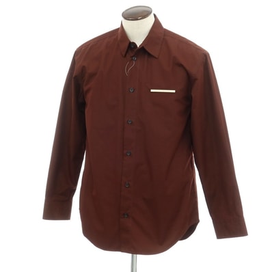 【中古】ジルサンダー JIL SANDER コットン レギュラーカラー カジュアルシャツ マルーン【サイズ44】【メンズ】