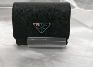 PRADA Saffiano Triangle Wallet "Black"
