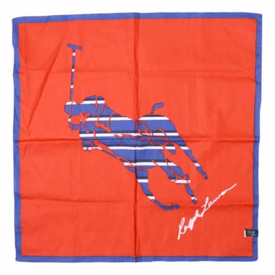 POLO RALPH LAUREN ポロ・ラルフローレン ポニープリント コットンバンダナ RED/NAVY スカーフ ハンカチ ストール g27500