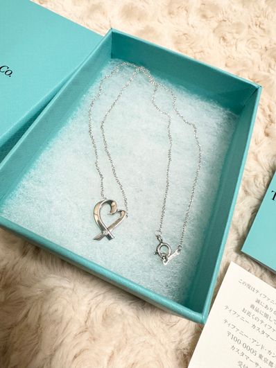 Tiffany & Co Loving Heart Necklace With One Point Diamond "Silver"