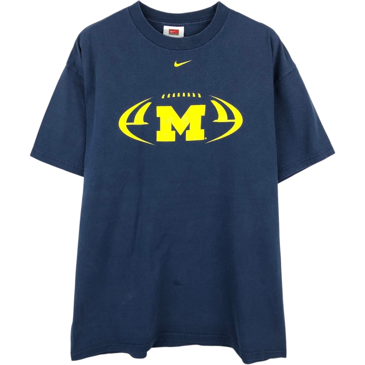 古着 ナイキ NIKE TEAM MICHIGAN ミシガン大学 センターロゴ カレッジTシャツ メンズL相当/eaa656988