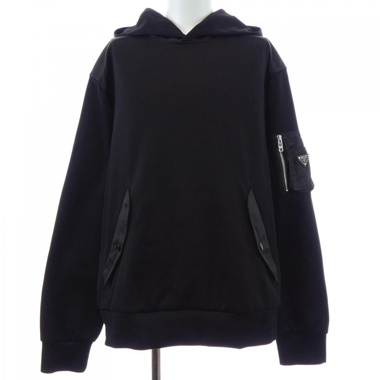 プラダ PRADA コットンフリース×RE-NYLON フーディー トライアングルロゴ UJL04C SOOO 11JE パーカー