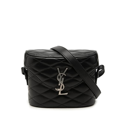 サンローラン YSLロゴ ジューン 斜め掛け ショルダーバッグ 710298 ブラック レザー レディース SAINT LAURENT 中古