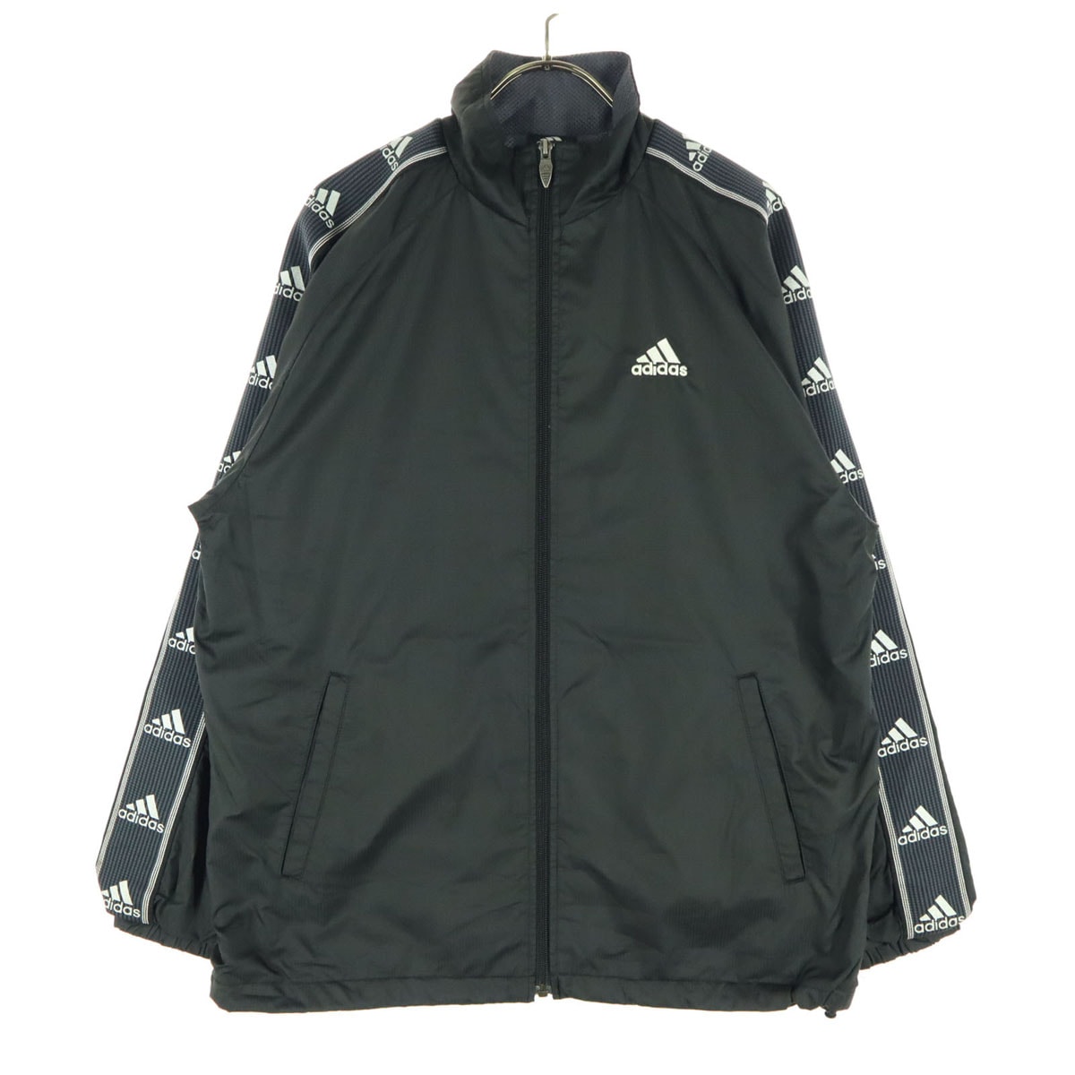 adidas アディダス ワンポイントロゴ 長袖 ジップジャケット S ブラック