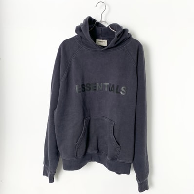 FEAR OF GOD ESSENTIALS / SSENSE 3D Silicon Applique Pullover Hoodie "Dark Navy"