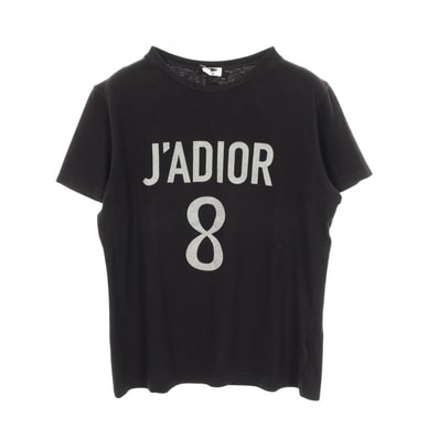 ディオール Dior J'ADIOR 8 ロゴ 半袖Tシャツ 衣料品 トップス コットン レディース ブラック系 【中古】