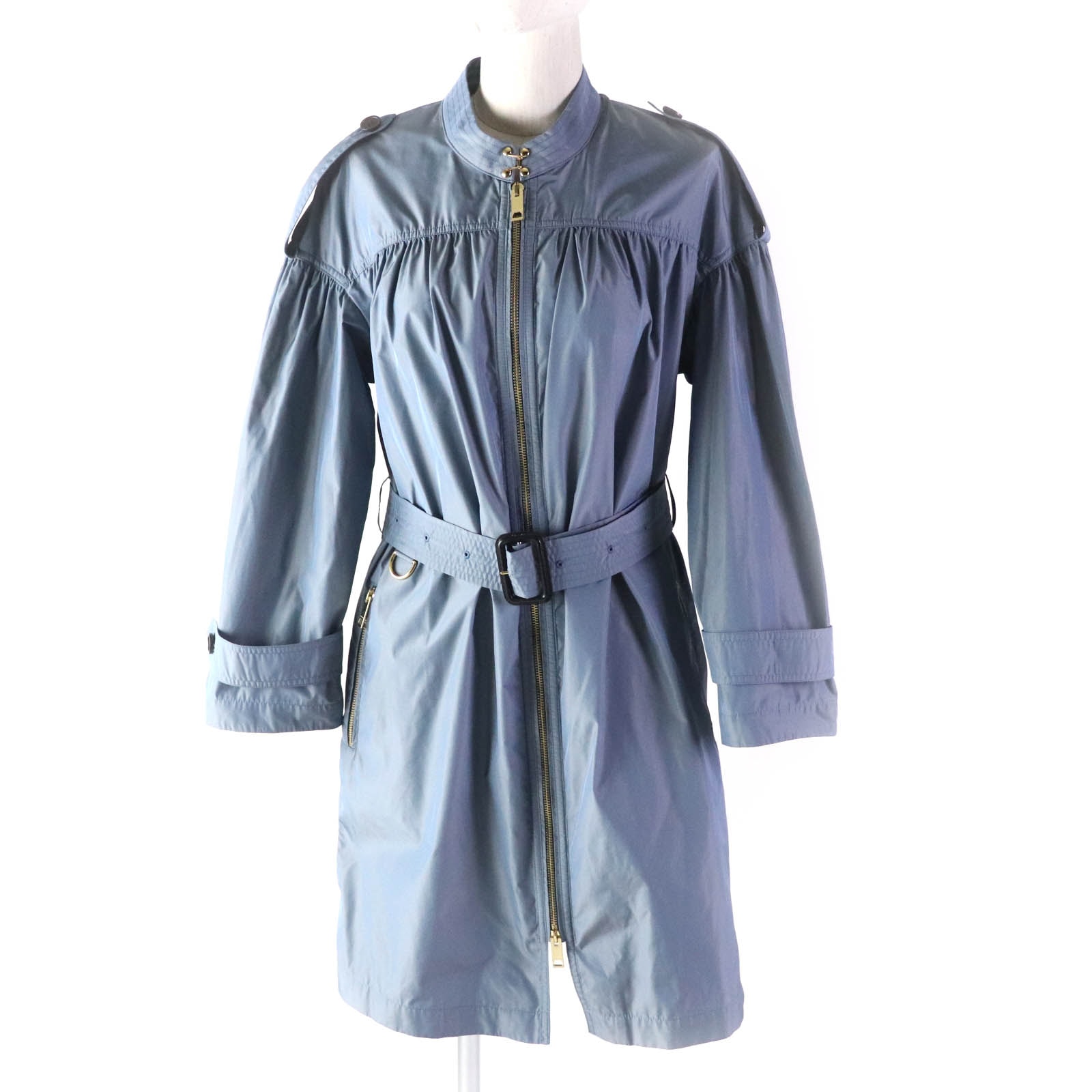 極美品 バーバリー コート ブルー レディース 36 4054116