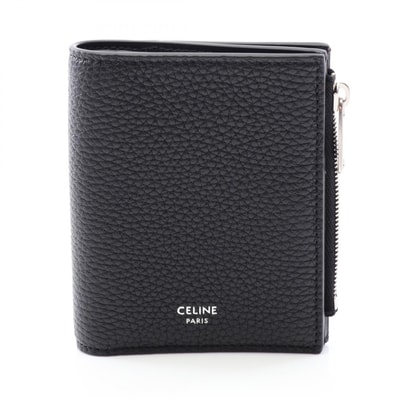 セリーヌ CELINE コンパクトウォレット 二つ折り財布 財布 レザー レディース ブラック系 10E493GTH38SI 【新品】