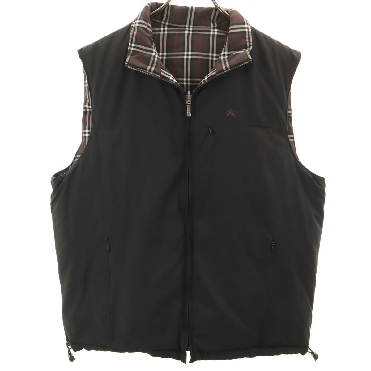 BURBERRY GOLF バーバリーゴルフ リバーシブル ダウンベスト L ブラック 三陽商会