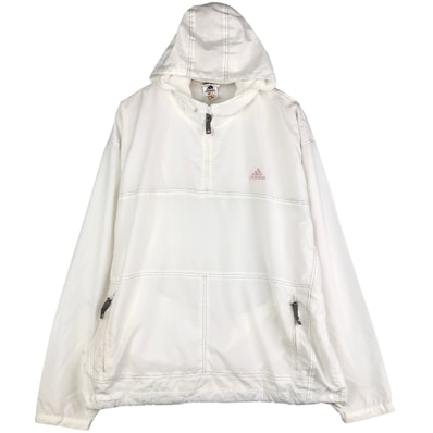 古着 90年代 アディダス adidas ハーフジップ フード付き ウォームアッププルオーバー メンズXL相当 ヴィンテージ/eaa600639