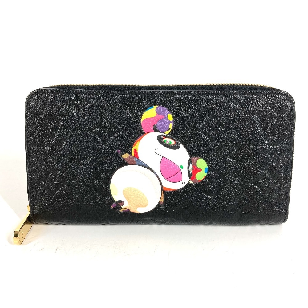 ルイヴィトン LOUIS VUITTON ジッピーウォレット M14160 日本限定 LV × TM モノグラムアンプラント 村上隆 パンダ ラウンドファスナー 長財布 モノグラムアンプラントレザー ブラック 新品同様