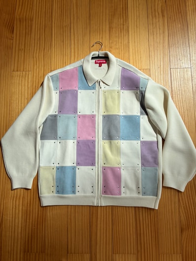 Supreme Studded Suede Zip Up Cardigan "Multicolor"