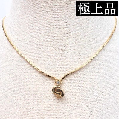 【極上品】Christian Dior クリスチャンディオール ヴィンテージ ラインストーン ネックレス レディース アクセサリー