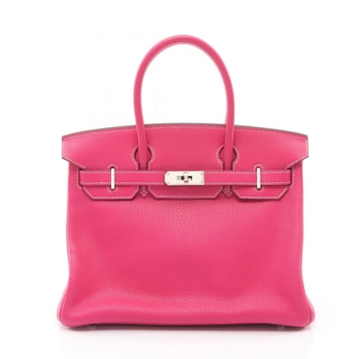 エルメス HERMES バーキン30 ヴェルソ ハンドバッグ バッグ レザー シェーブル シェーブル ローズショッキング □M刻印(2009年製造) レディース ピンク系 / パープル系 / シクラメン 【中古】