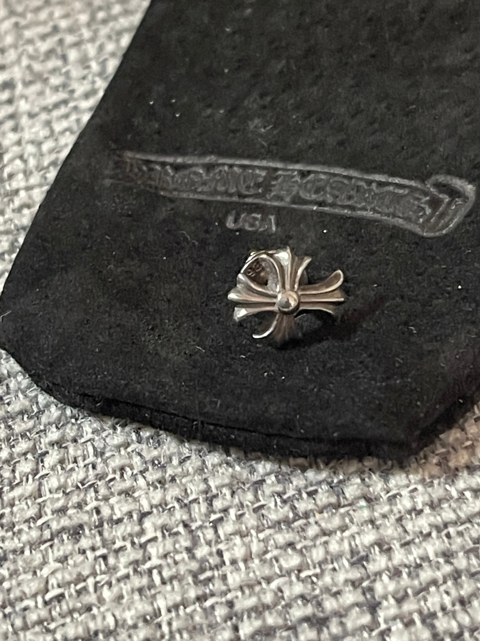 Chrome Hearts # 2 CH Cross Fat Stud Earrings "Silver"