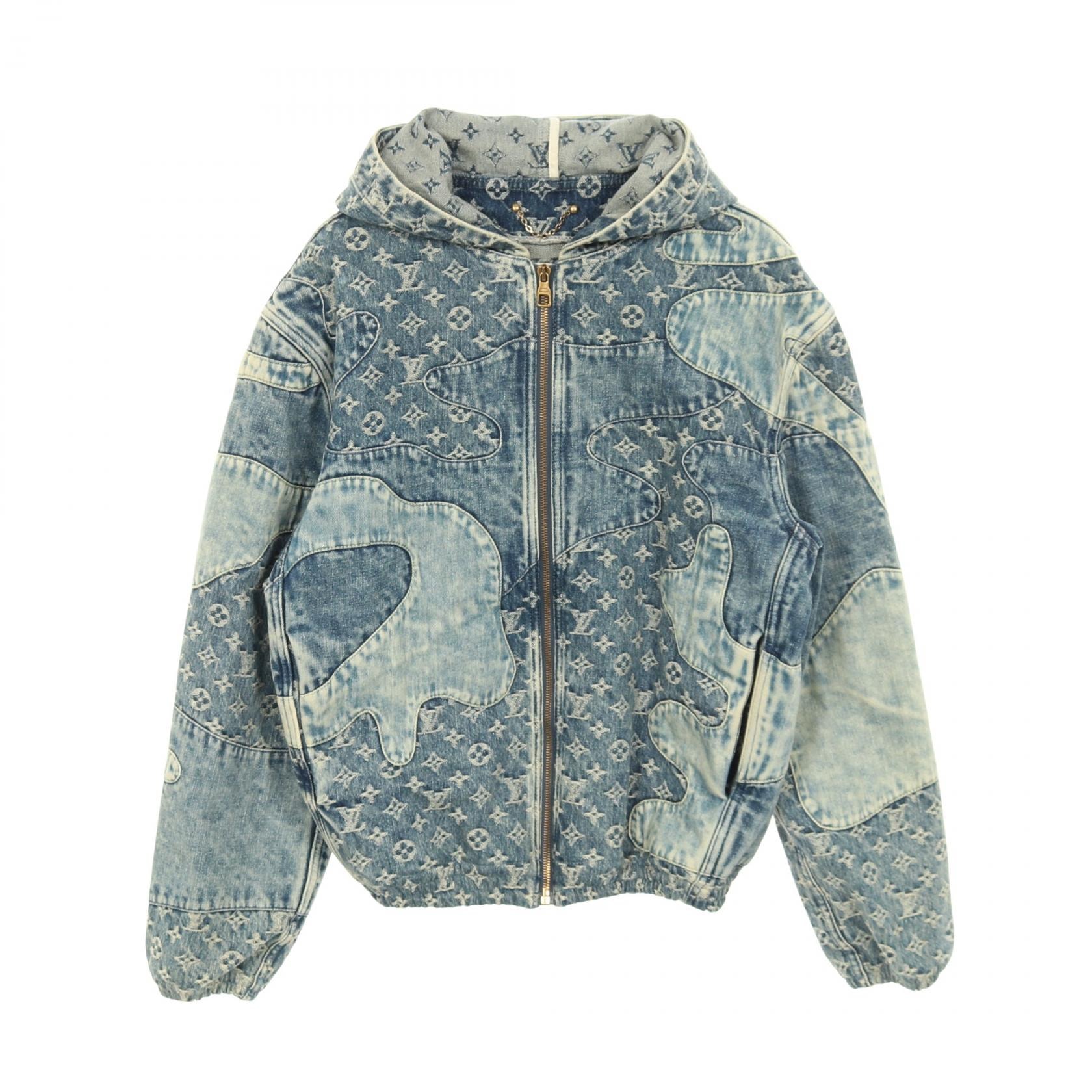 ルイ・ヴィトン LOUIS VUITTON LOUIS VUITTON × NIGO モノグラムパッチワーク デニムジャケット 衣料品 アウター コットン メンズ ブルー系 【中古】