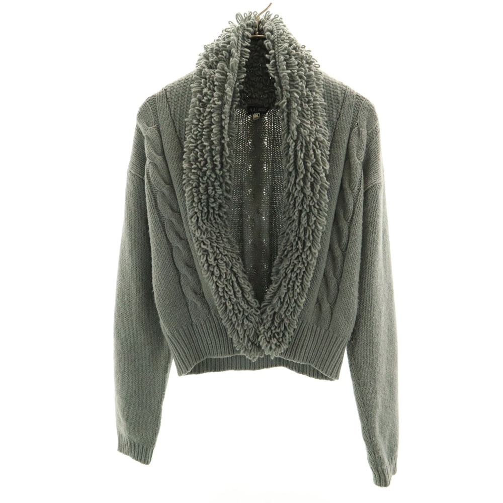 ARMANI JEANS アルマーニジーンズ ウールブレンド 長袖 ループショールカラー ニットカーディガン 4 グレー