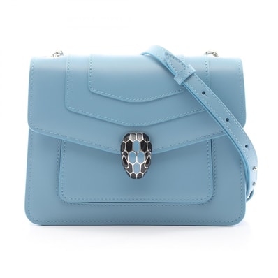 ブルガリ BVLGARI セルペンティ フォーエバー ショルダーバッグ バッグ レザー レディース ブルー系 34560 【中古】