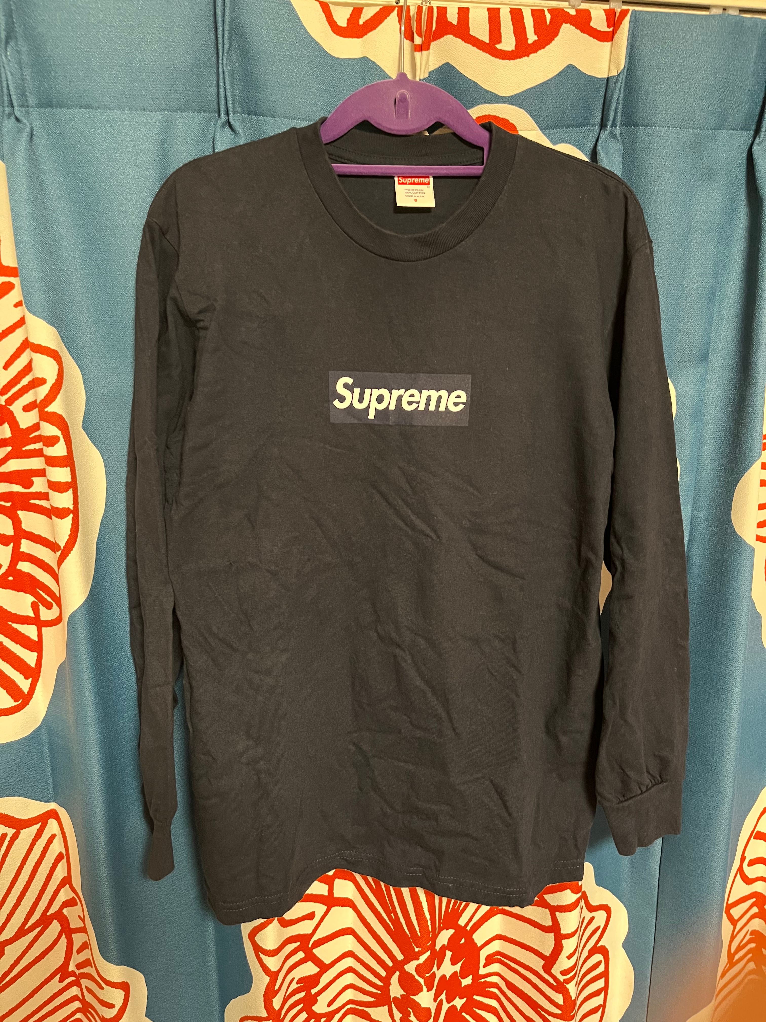 Supreme Box Logo L/S Tee "Navy"