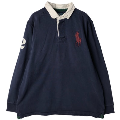 古着 ラルフローレン Ralph Lauren POLO by Ralph Lauren CUSTOM FIT ビッグポニー 長袖 ラガーシャツ メンズXL相当/eaa601392
