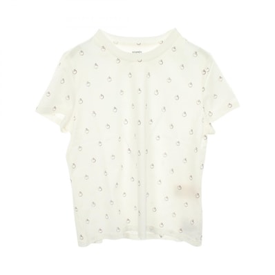 エルメス HERMES Anneau Finesse アノーフィネス 半袖Tシャツ 衣料品 トップス コットン ホワイト レディース ホワイト系 【中古】