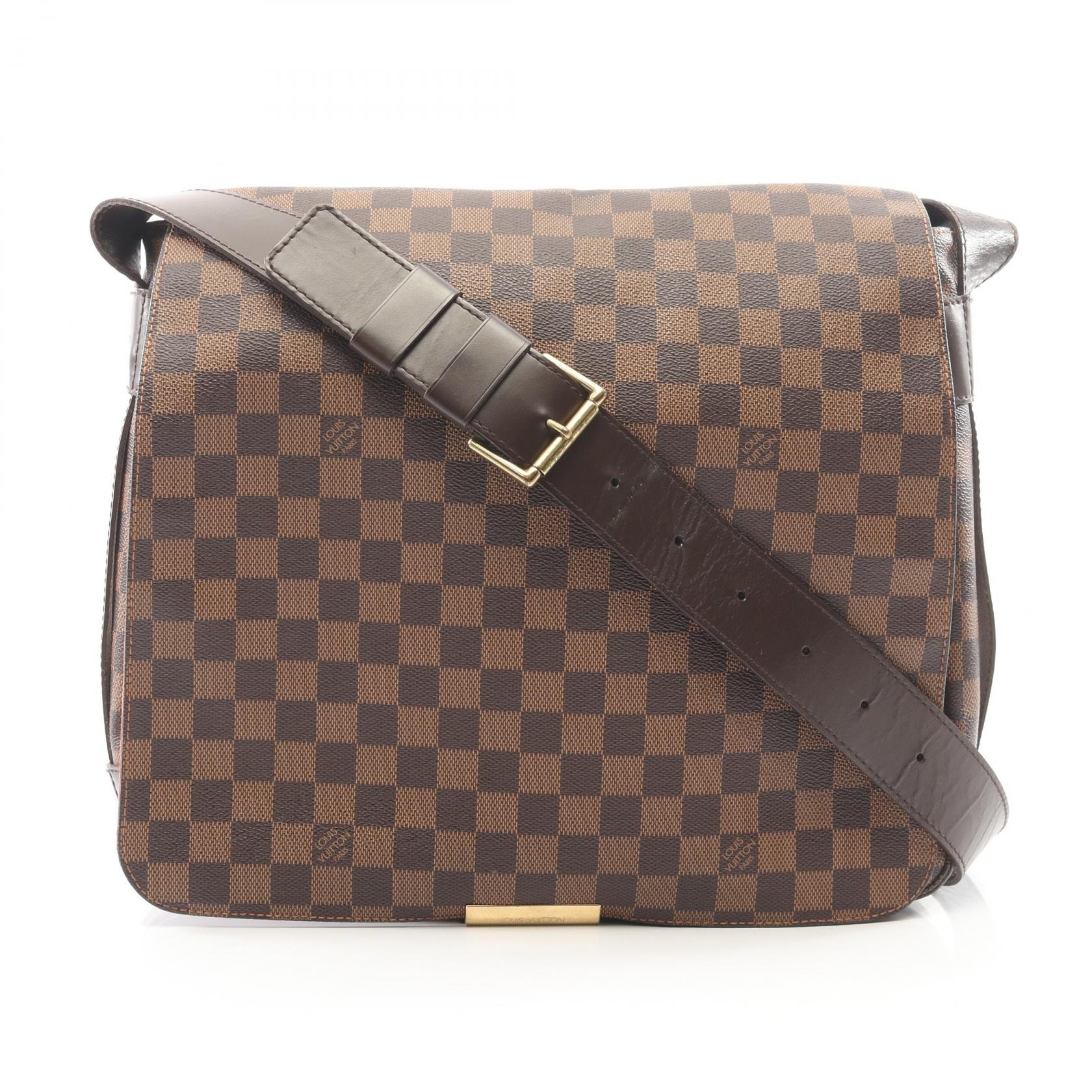 ルイ・ヴィトン LOUIS VUITTON バスティーユ ダミエエベヌ ショルダーバッグ バッグ PVCコーティングキャンバス レザー メンズ レディース ブラウン系 N45258 【中古】