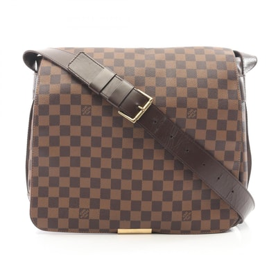 ルイ・ヴィトン LOUIS VUITTON バスティーユ ダミエエベヌ ショルダーバッグ バッグ PVCコーティングキャンバス レザー メンズ レディース ブラウン系 N45258 【中古】