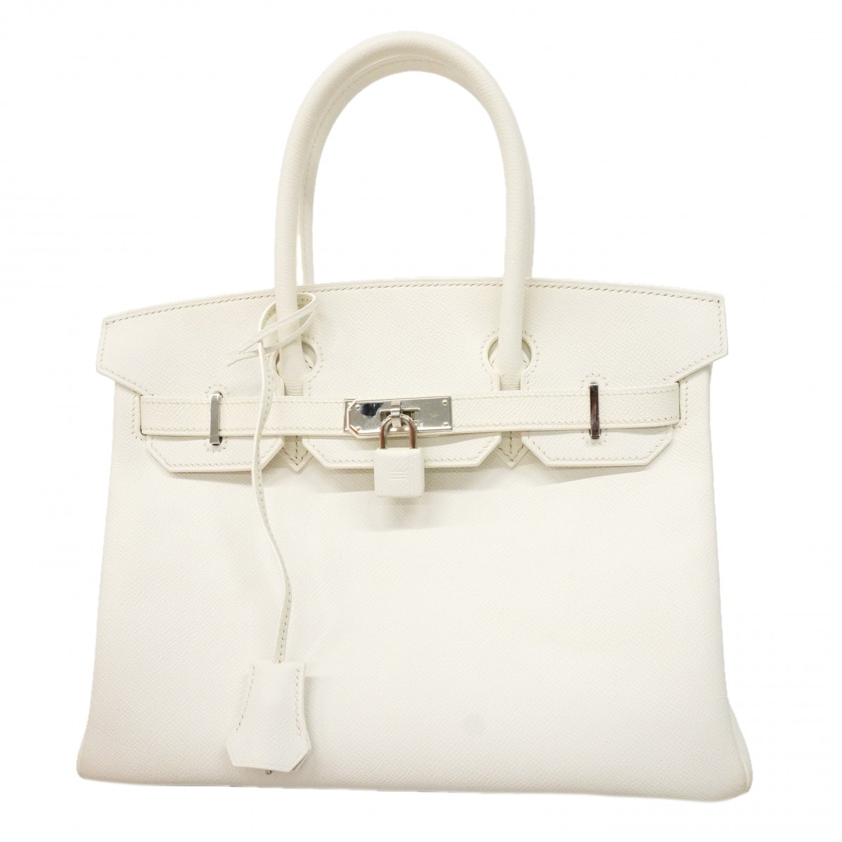 ★SALE【6gc3645】エルメス ハンドバッグ バーキン30 ヴォーエプソン ホワイト シルバー金具 □L刻印【中古】レディース