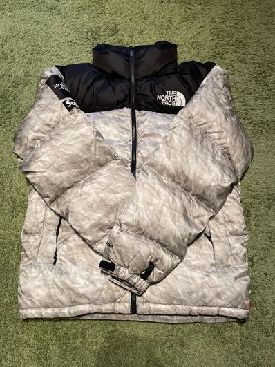 Supreme x The North Face Nuptse Jacket "White Paper Print"
