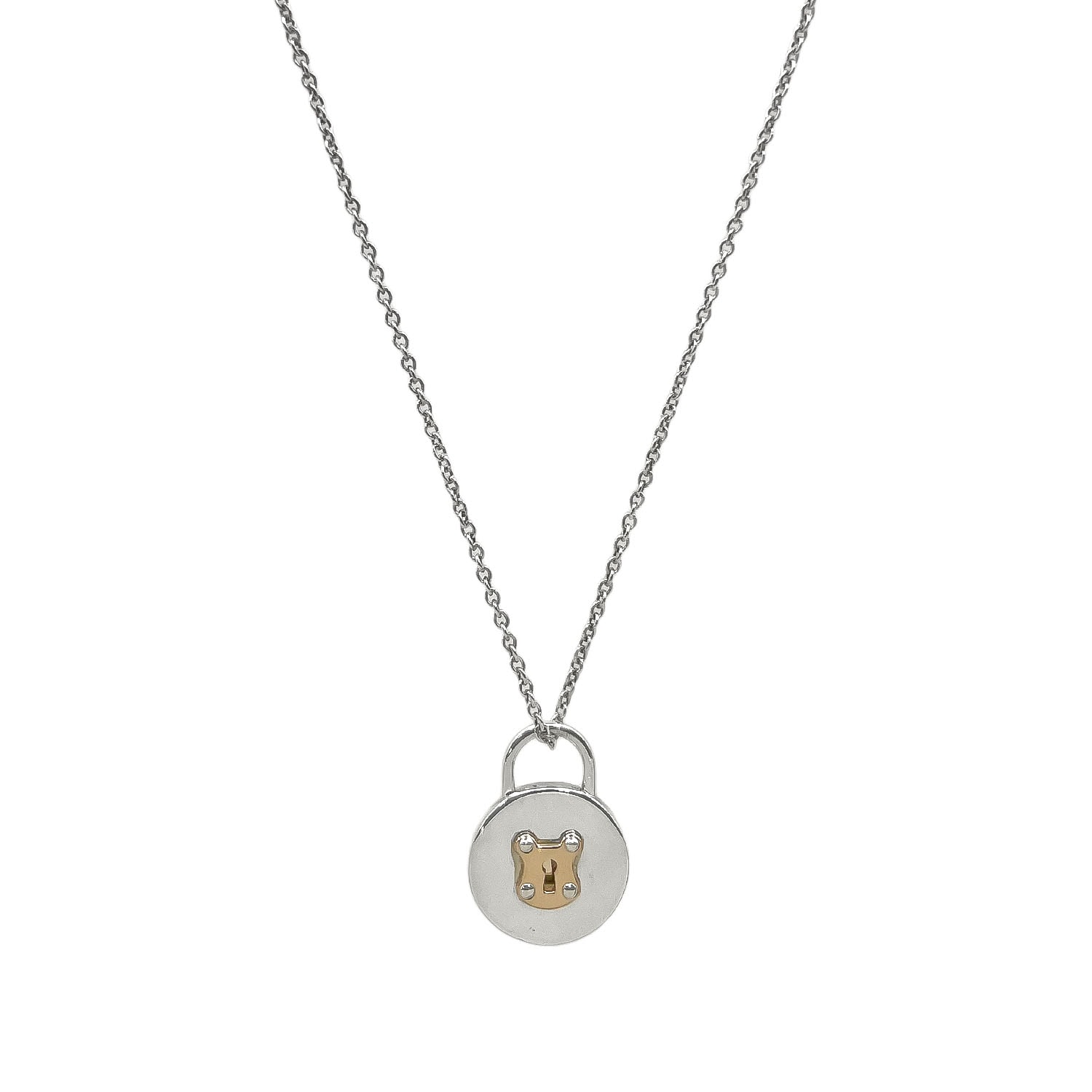 TIFFANY&Co. ティファニー ラウンドロック 鍵 コンビ ネックレス
 ペンダント コンビ SV925 K18 シルバー 新品仕上済 レディース
 【中古】