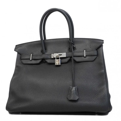 ★最終価格★SALE【6db2180】エルメス ハンドバッグ バーキン35 トリヨンクレマンス ブラック シルバー金具 R刻印【中古】レディース