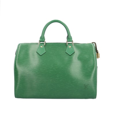 ルイヴィトン スピーディ30 エピ ハンドバッグ エピレザー M43004 グリーン レディース LOUIS VUITTON 中古