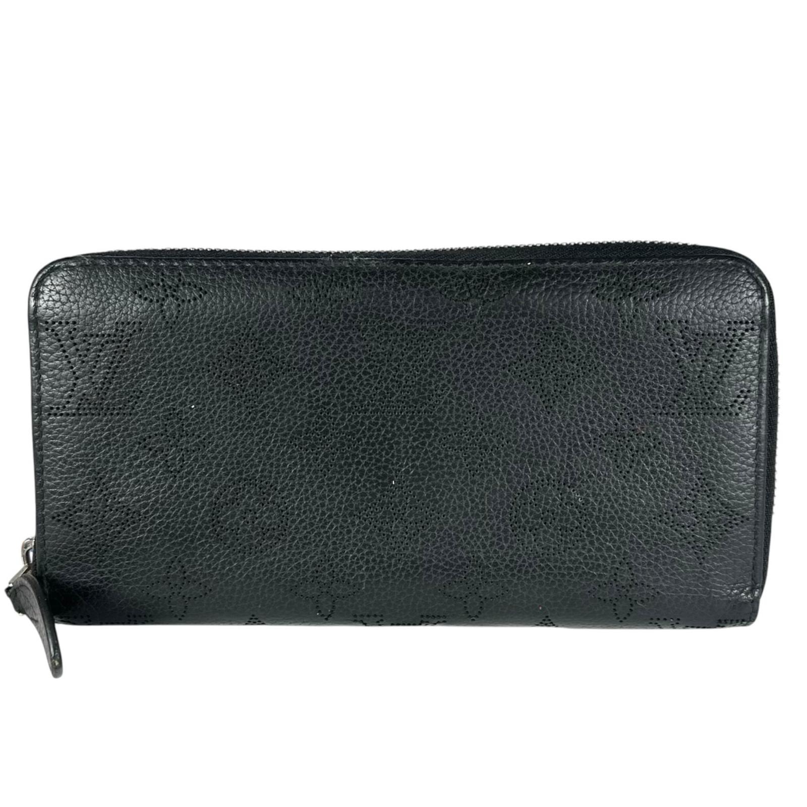 LOUIS VUITTON ルイ・ヴィトン マヒナ ジッピーウォレット M61867 長財布 モノグラムキャンバス ブラック レディース【中古】