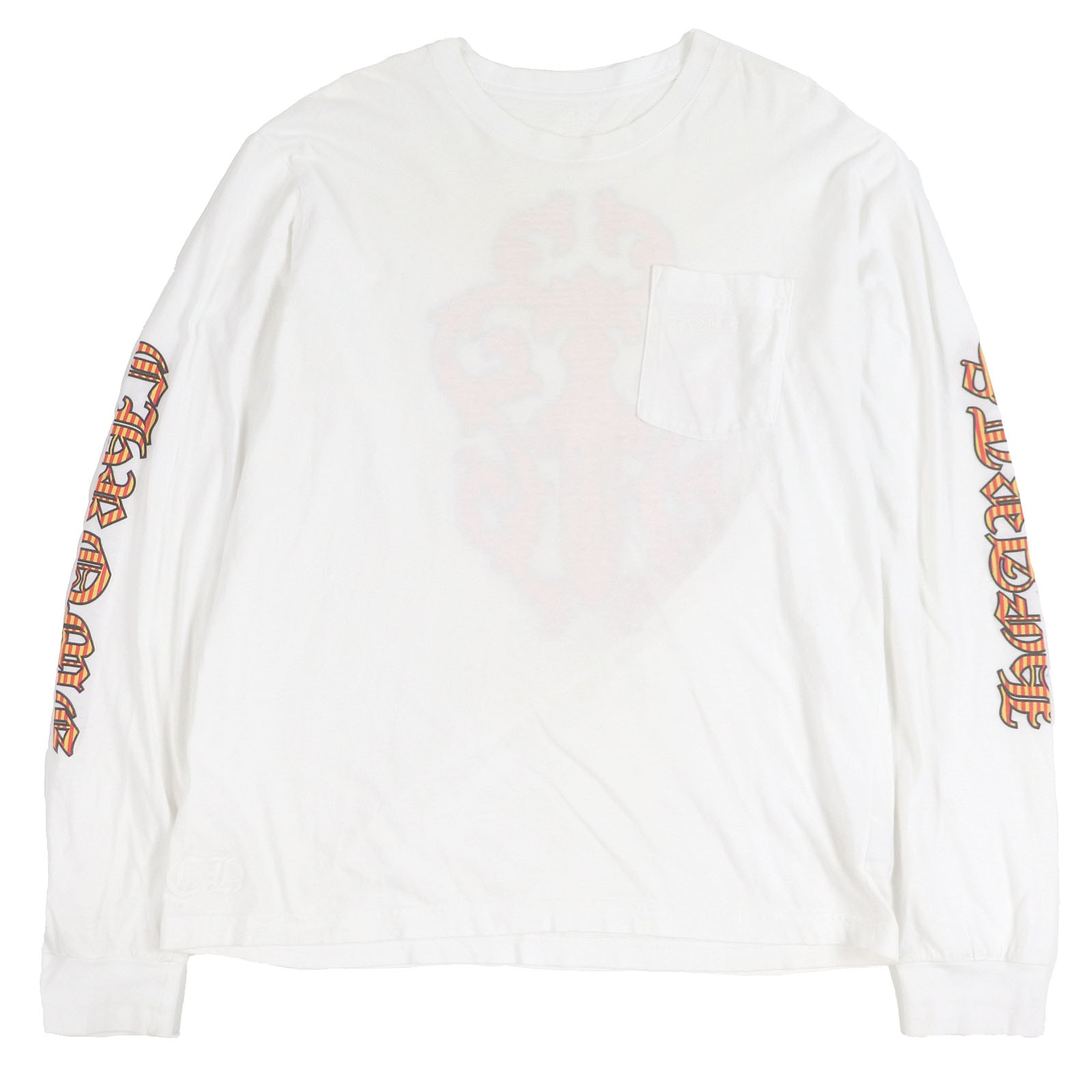 Chrome Hearts Dagger Back Print Pocket L/S T-Shirt "White/Orange"