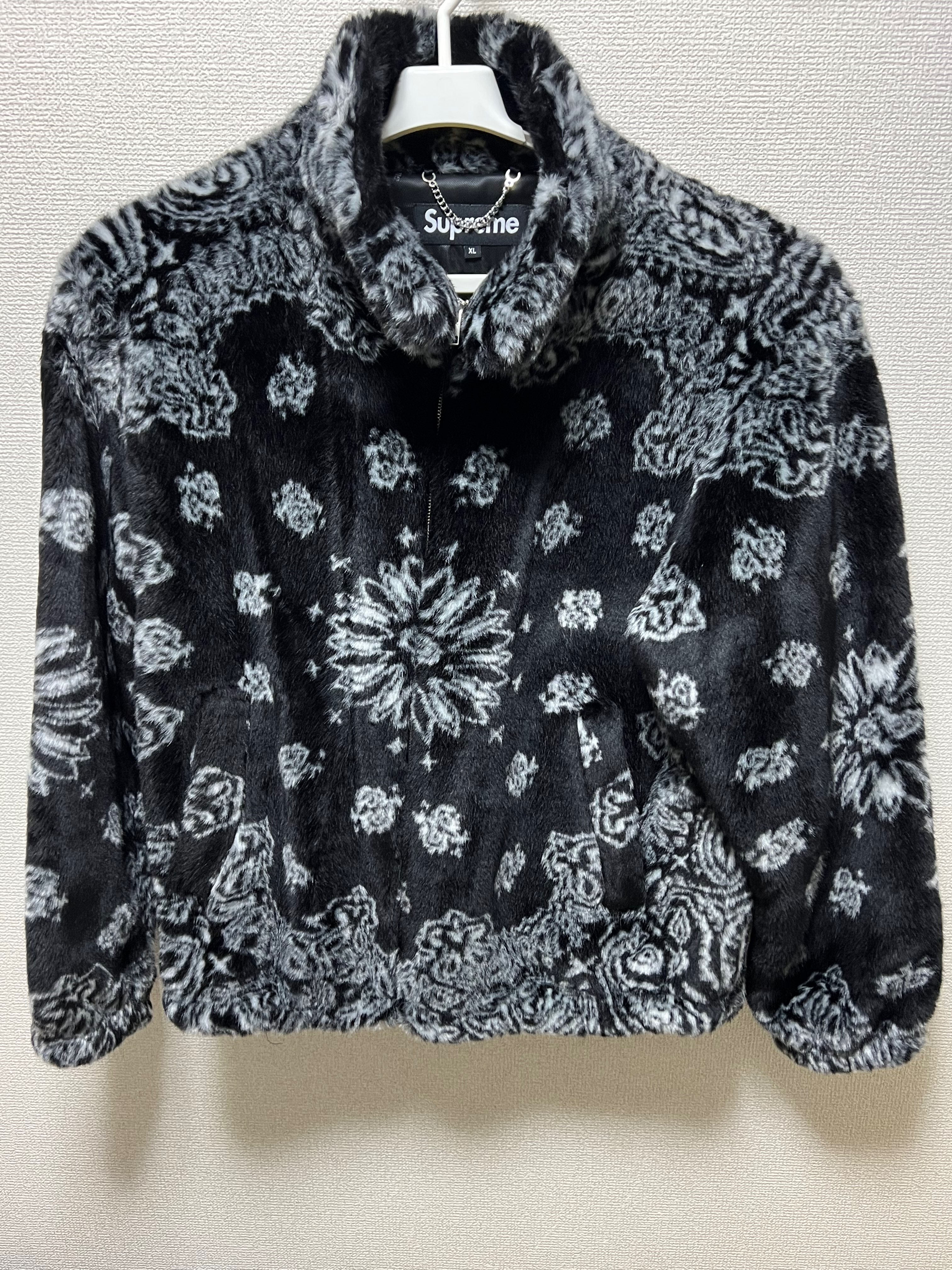 Supreme Bandana Faux Fur Bomber Jacket "Black"
