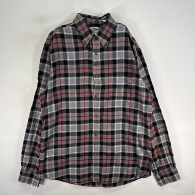 古着 ブルックスブラザーズ Brooks Brothers 長袖シャツ チェック フランネル ボタンダウン M グレー系 マルチカラー メンズ