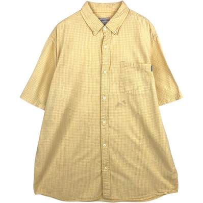古着 カーハート Carhartt チェック柄 ボタンダウン 半袖 ワークシャツ メンズXL相当/eaa623246