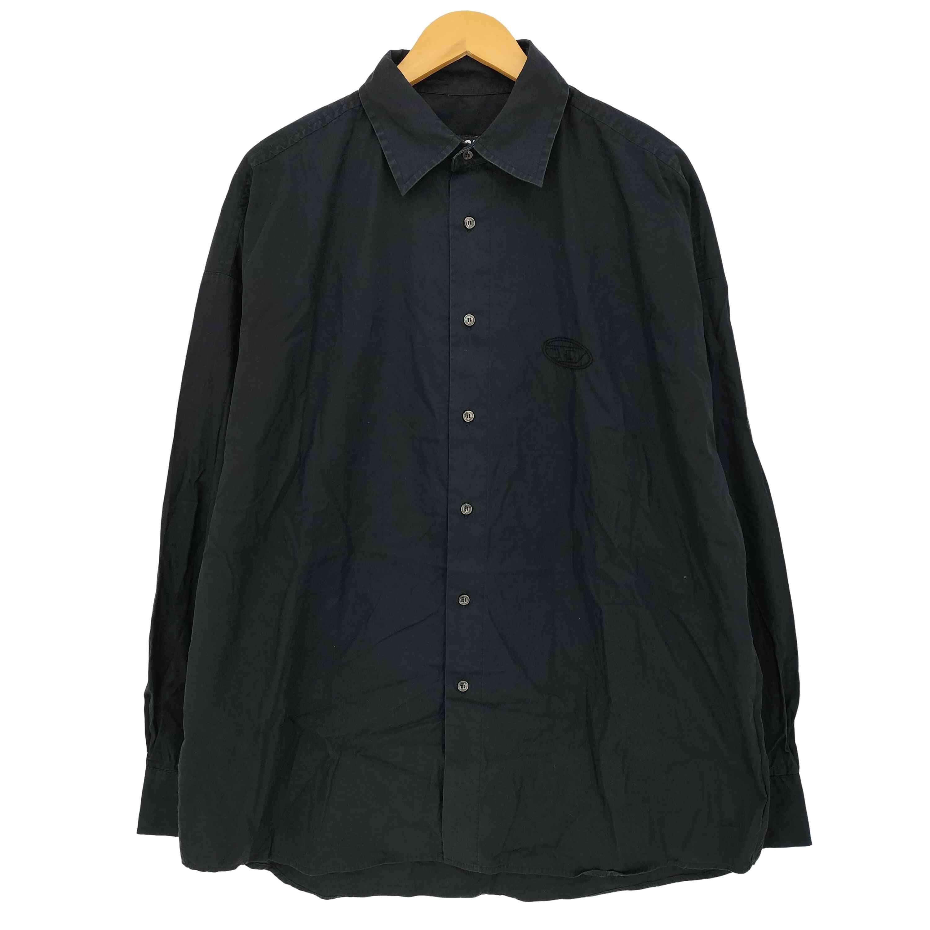 S-DOUBLY-PLAIN-NW ワンポイントロゴステッチ オーバーサイズ 長袖シャツ【1141281771193】