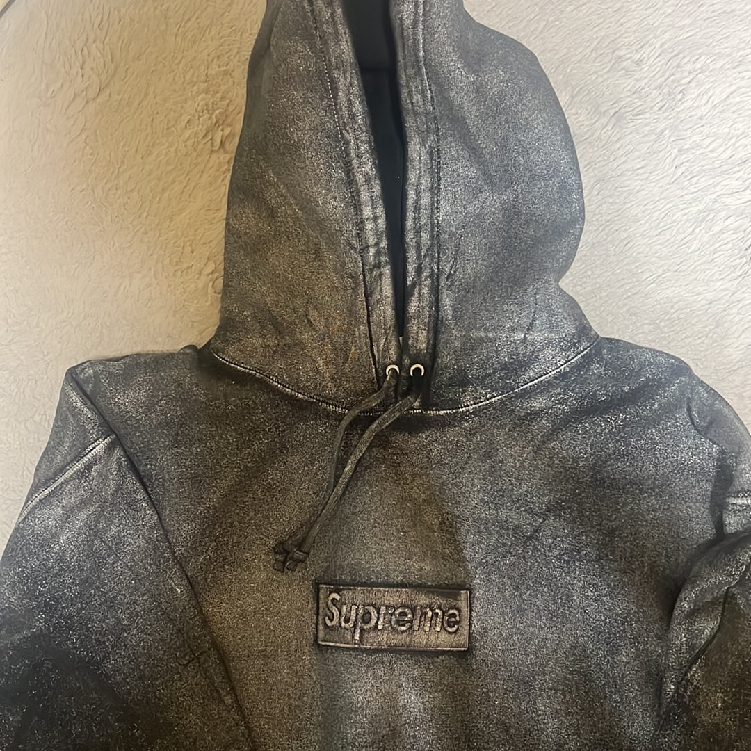 Supreme x MM6 Maison Margiela Foil Box Logo Hooded Sweatshirt "Black"