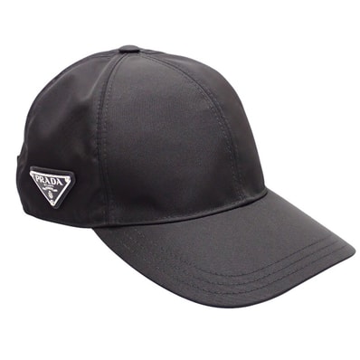 プラダ PRADA ベースボールキャップ ナイロン ブラック【中古】【Aランク】