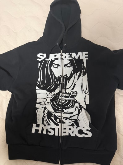Supreme x HYSTERIC GLAMOUR Thermal Lined Zip Up Hooded Sweatshirt "Black"